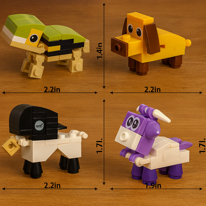 Tarjetas de San Valentín con Bloques de Animales | 24/26/28 Piezas | Cajas de Corazón + Notas de Amor | Ideal para Niños y Clases